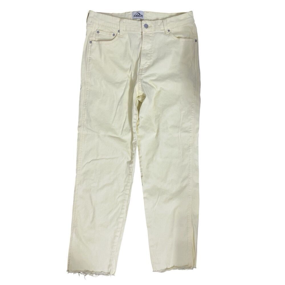 Jordache Vintage Yellow Raw Hem Straight Jeans Women’s Size 12